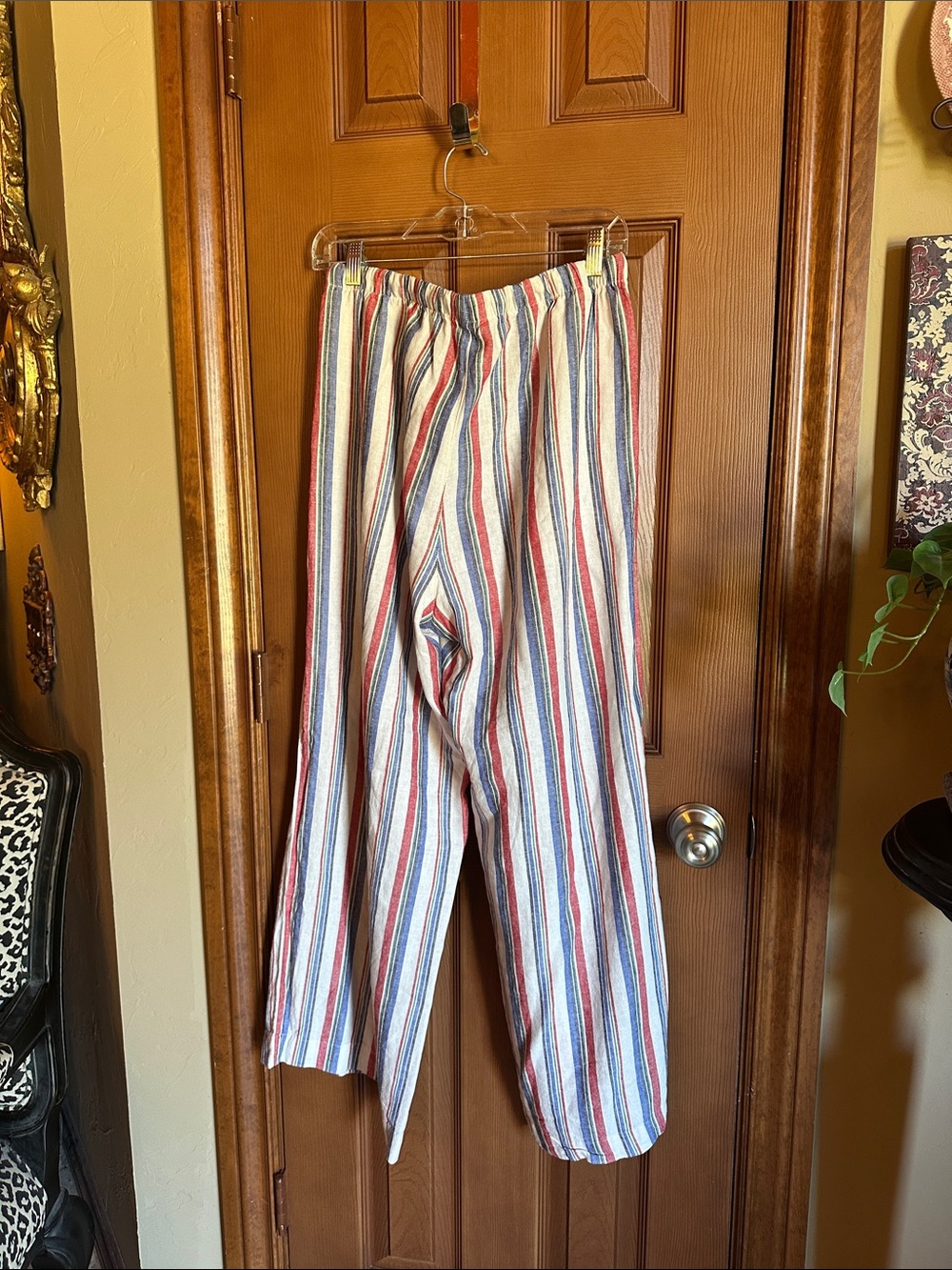 Old Navy Wide-Leg Striped Cotton Pants - Multicolor, size Medium - Picture 6 of 6